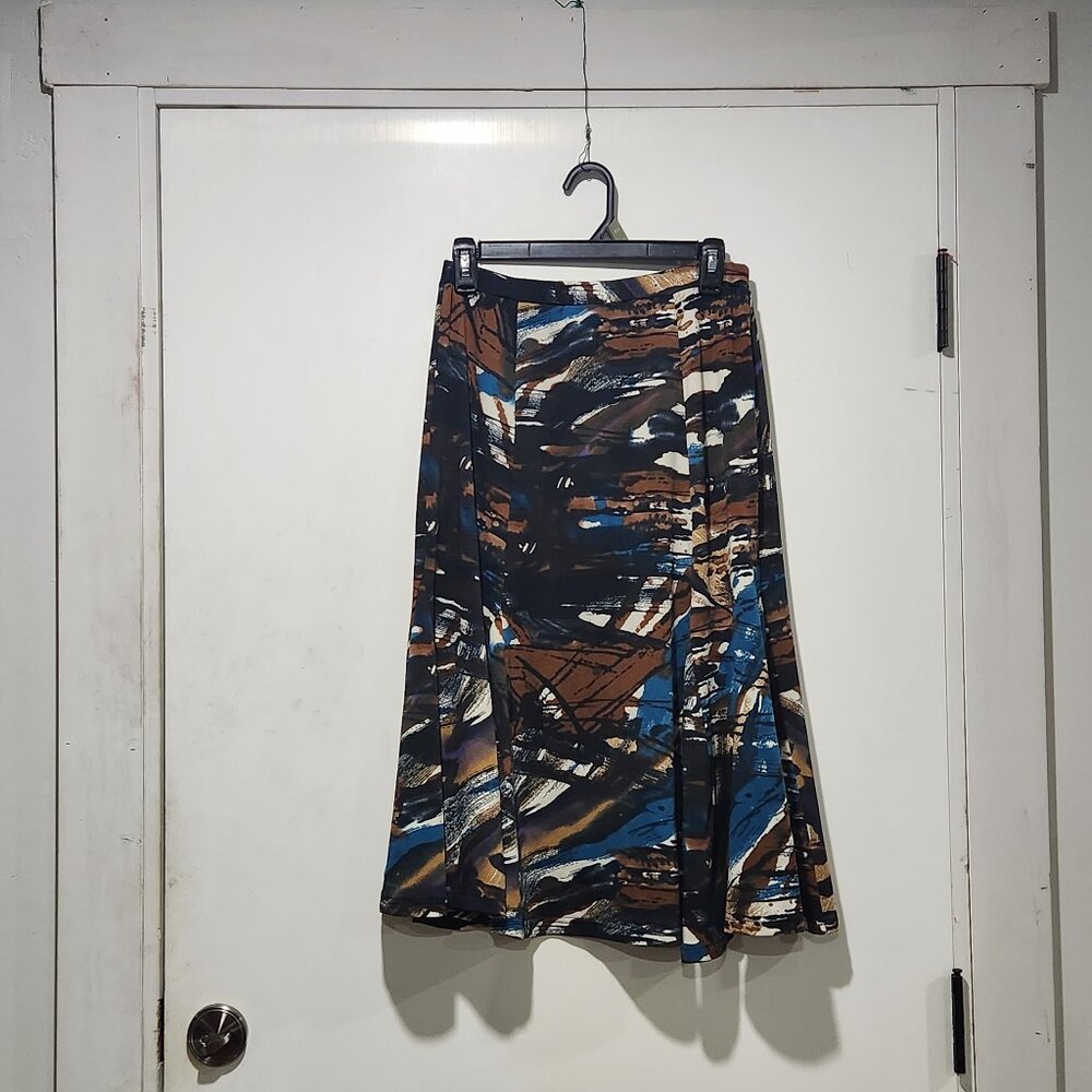 Current Women Skirt, small, blue and brown color